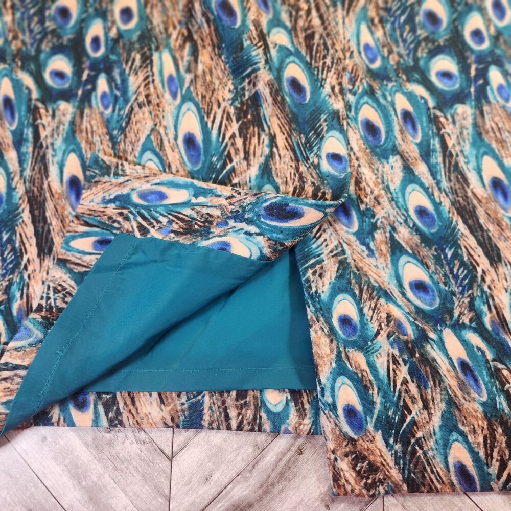 Talbots Women's 14P Petite Peacock Feather Animal Print Boho 90s Pencil Skirt - Picture 5 of 12